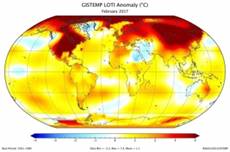 Descripción: Descripción: 2017 ha tenido el segundo febrero más cálido en el mundo desde 1880